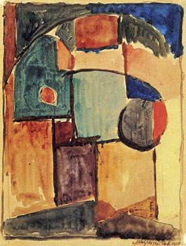 <em>Nature morte</em>, 1915<br />
Lavis et encre brune, aquarelle sur papier<br />
26,7 x 20,6 cm<br />
Acquis en 1975 (inv. AM 1975-274)