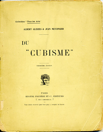 Couverture du livre d’Albert Gleizes et Jean Metzinger, <br />
<em>Du « Cubisme »</em>, 1912 (Lyon, musée des Beaux-Arts)