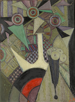 <em>Le Porron</em>, 1916<br />
Huile sur contreplaqué<br />
61,7 x 45,8 cm<br />
Lyon, musée des Beaux-Arts<br />
Legs André Dubois, 2004<br />
Inv. 2005-27
