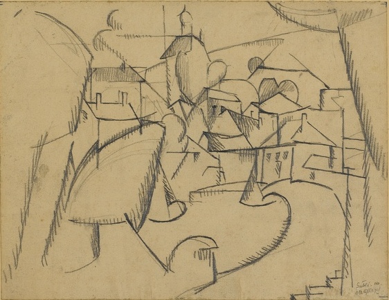 <em>Sablé</em>, 1910<br />
Crayon sur papier<br />
22,9 x 29,7 cm<br />
Acquis en 1975 (inv. AM 1975-276)