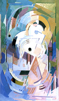 <em>Contemplation</em>, 1942<br />
Huile sur papier marouflé sur toile<br />
217 x 132 cm<br />
Don Juliette Roche-Gleizes, 1963 (inv. 63.1668)