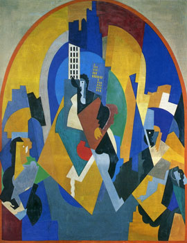 <em>Peinture pour une gare</em>, 1920 <br />
Huile sur toile<br />
357 x 276 cm<br />
Don de l'artiste, 1927 (inv. MG 2428)