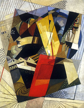 <em>Le Port de New York,</em> 1917<br />
Huile et sable sur carton<br />
153,3 x 120,6 cm<br />
Acquis en 1975 (inv. 1975.40)
