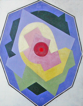<em>Composition octogonale</em>, vers 1922<br />
Huile sur toile<br />
89,5 x 69,5 cm<br />
Collection particulière