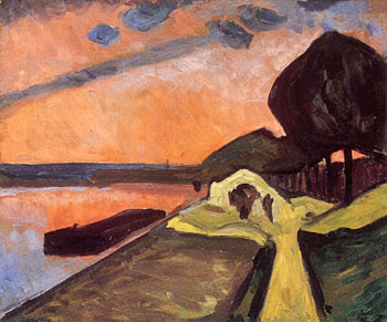 <em>Les Bords de la Marne</em>, 1909<br />
Huile sur toile<br />
54 x 65 cm<br />
Don de Juliette Roche-Gleizes, 1954 (inv. 1954-118)