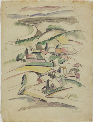 <em>Paysage</em>, vers 1920<br />
Mine graphite et aquarelle sur papier<br />
31 x 23,9 cm<br />
The Joan and Lester Avnet Collection, 1978 (inv. 86.1978)