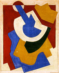 <em>Composition</em>, 1921<br />
Huile, aquarelle et lavis sur carton<br />
26,4 x 21,4 cm<br />
Acquis en 1959 (I B)