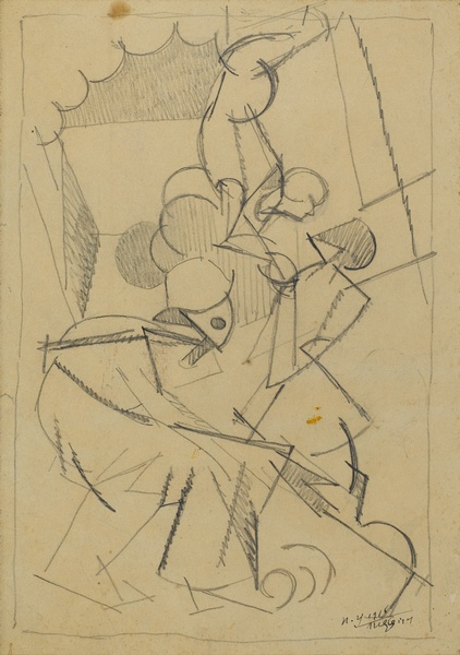 <em>Etude pour Acrobates</em>, 1916<br />
Crayon sur papier<br />
26 x 17,8 cm<br />
Acquis en 1975 (inv. AM 1975-275)