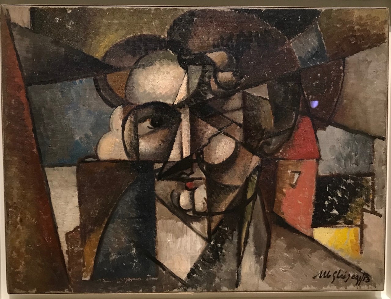 Albert Gleizes, <em>Tête d'un homme</em>, 1913, huile sur toile, 38 x 50,5 cm (New York, Solomon R. Guggenheim Museum)