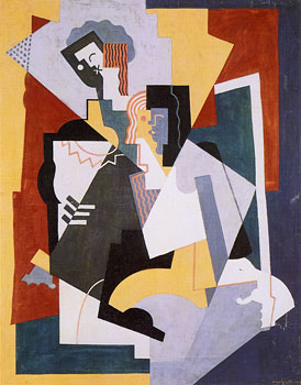 <em>Les Musiciens</em>, 1920<br />
Huile sur toile<br />
119,3 x 94 cm<br />
Collection particulière