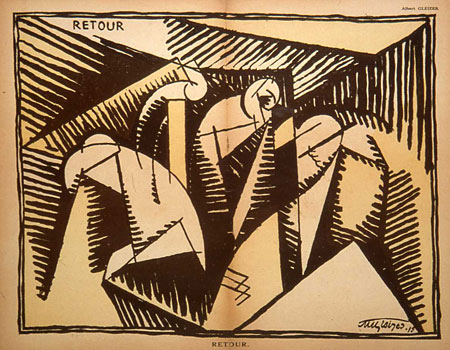 <em>Retour</em>, 1915<br />
Illustration parue dans Le Mot du 1er juillet 1915<br />
39 x 50 cm<br />
Photo Alain Basset