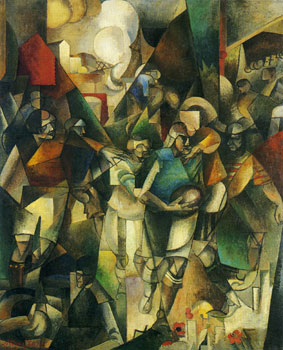 <em>Les Joueurs de foot-ball</em>, 1912-1913<br>
Huile sur toile<br>
226 x 183 cm<br>
Washington, National Gallery of Art<br>
Alisa Mellon Bruce Fund