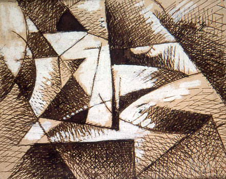 <em>Sans titre</em>, 1914<br />
Encre et rehauts de gouache sur papier collé sur carton<br />
20 x 25 cm<br />
Collection particulière<br />
Photo Alain Basset
