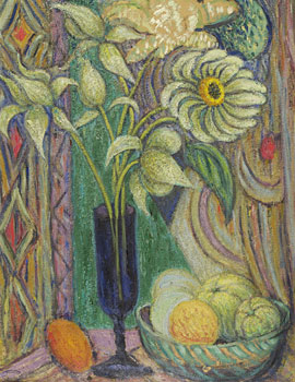 <em>Fleurs dans un verre,</em> vers 1920<br />
Huile sur carton<br />
64,5 x 50 cm<br />
Lyon, musée des Beaux-Arts<br />
Don André Dubois, 1998<br />
Inv. 1999-17