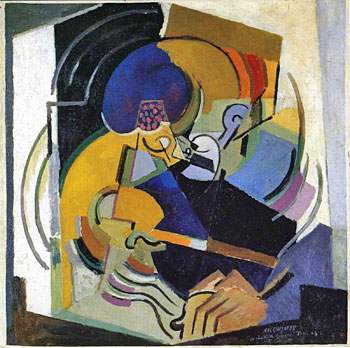 <em>Le Chant de guerre (portrait de Florent Schmitt)</em>, 1915<br />
Huile sur toile<br />
101 x 101 cm<br />
Don de l'artiste, 1951 (inv. AM 3028 P)