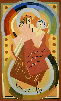 <em>Vierge à l'Enfant</em>, 1934 <br />
Huile sur toile<br />
168 x 105 cm<br />
Don Juliette Roche-Gleizes, 1977 (inv. 23.074)