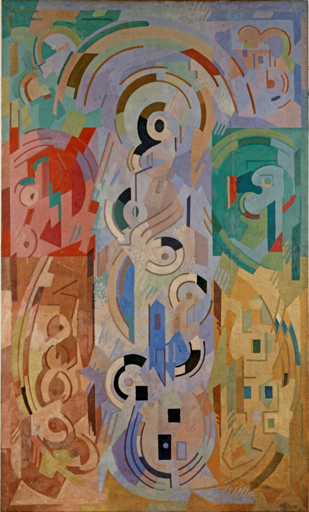 <em>Composition à sept éléments</em>, 1943
<br />
Huile sur toile<br />
300 x 178 cm<br />
Donation Paul et Muguette Dini, 2000 (inv. 2000.1.11)<br />
Photo Didier Michalet