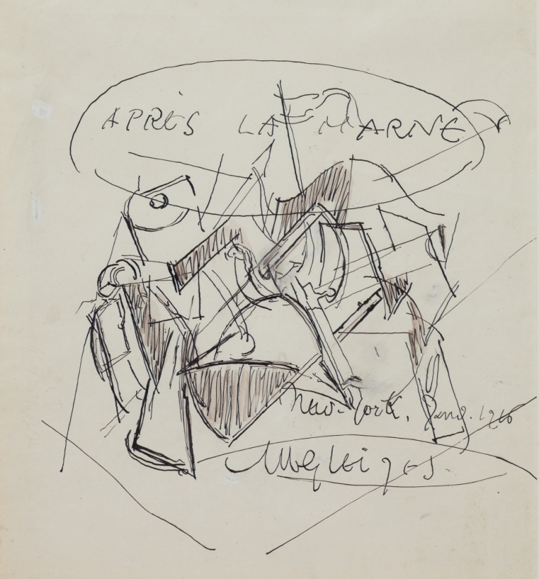 <em>Après la Marne</em>, 1916<br />
Encre de Chine sur papier<br />
36 x 28 cm<br />
Acquis en 2007 (inv. 2007.56)