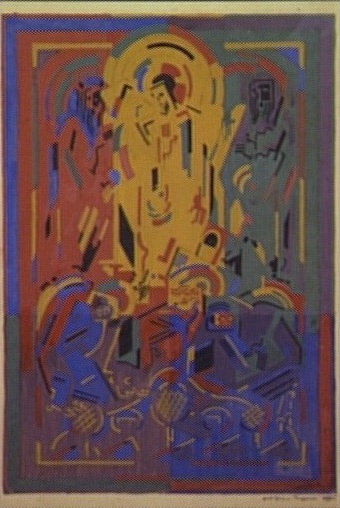 <em>Transfiguration</em>, 1939-1941<br />
Gouache sur carton<br />
52,5 x 44,8 cm<br />
Acquis en 1947 (inv. AMD 389)