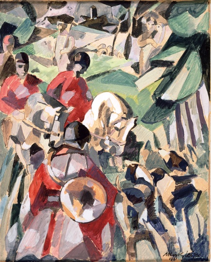 <em>Etude pour La Chasse</em>, 1911<br />
Mine graphite, aquarelle, gouache et lavis d'encre sur papiersur papier<br />
20,2 x 16,2 cm<br />
Legs Robert Le Masle, 1974 (inv. AM 1974-173)