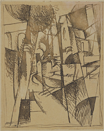 <em>Paysage de Courbevoie</em>, 1912<br />
Encre sur papier<br />
17 x 13,8 cm<br />
The Joan and Lester Avnet Collection, 1978 (inv. 87.1978)