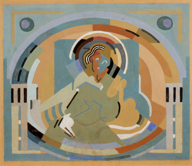 <em>Figure en gloire</em>, 1938<br />
Gouache sur carton<br />
37 x 45 cm<br />
Acquis en 2003 (inv. 2003.14)