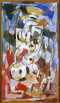 <em>Contemplation</em>, 1944<br />
Gouache sur carton<br />
8,4 x 14,3 cm<br />
Paris, Fondation Albert Gleizes